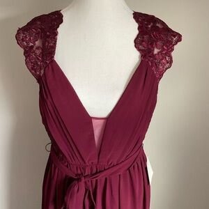 Soieblu Burgundy Lace Maxi Dress